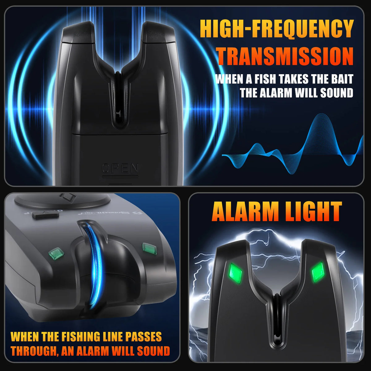 Smart Fishing Bite Alarm with Light - Fishing Tackle from Linloft.