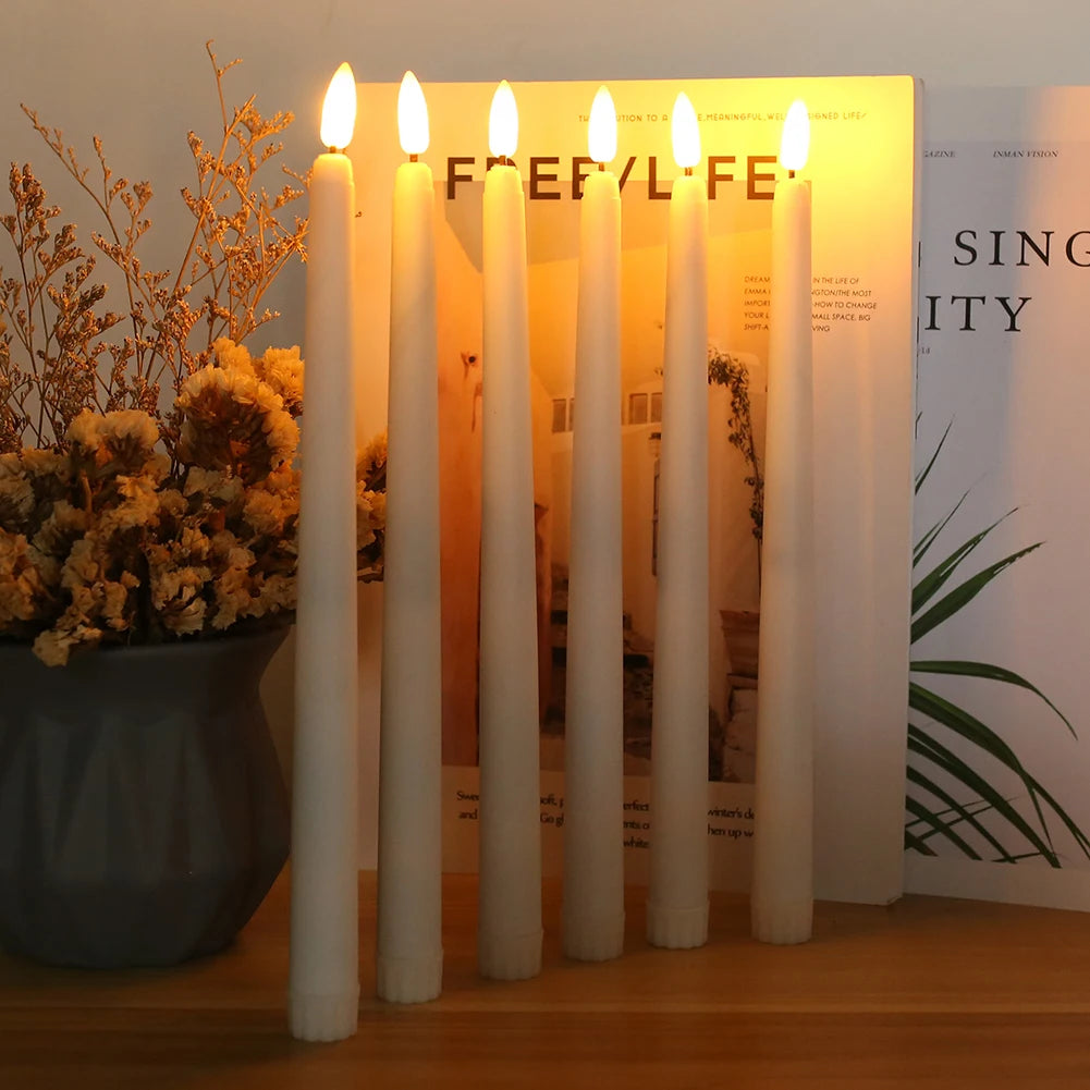 Flameless Taper Candles with Remote Control Flickering LED Candles Taper Warm White Light LED Candlesticks for Christmas Wedding - Seasonal & Holiday from Linloft.