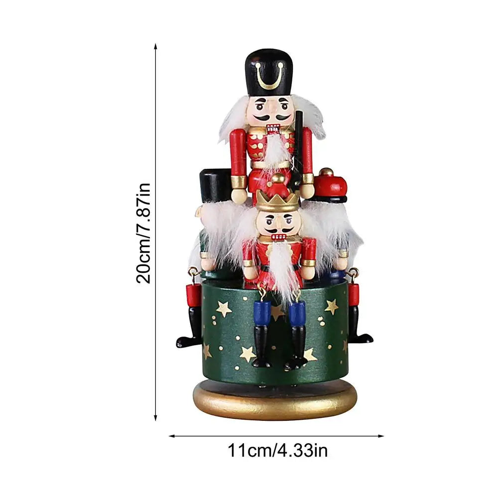 Christmas Music Box Funny Nutcracker Musical Box Hand-painted Nutcracker Figurines Decoration Colorful Rotating Christmas - Seasonal & Holiday from Linloft.