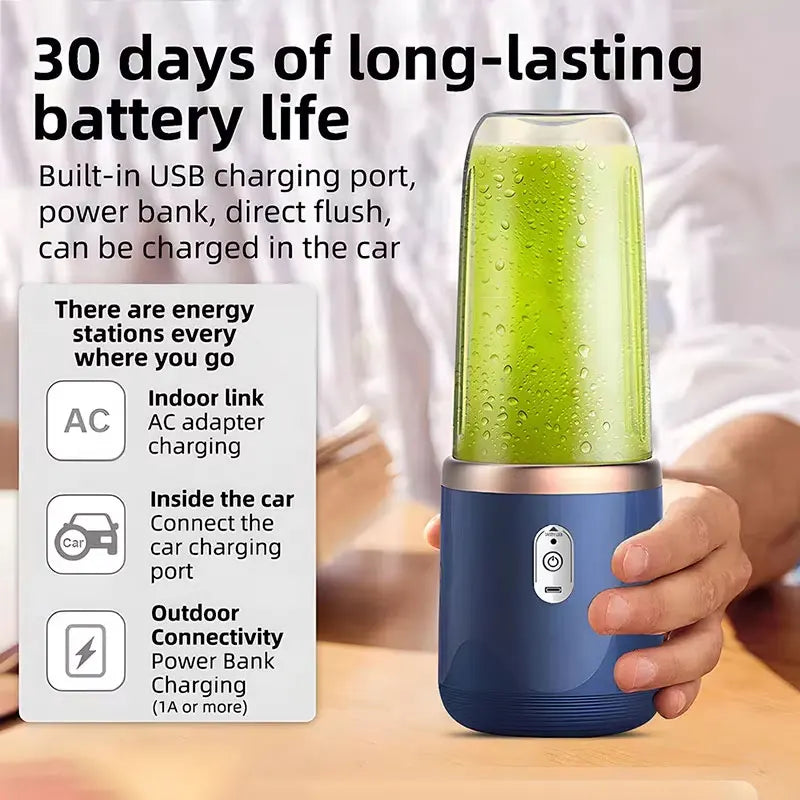 Portable Blender Bottle with 6 Blades