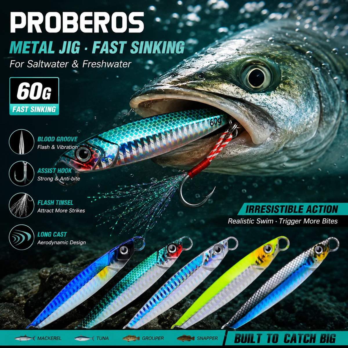 Metal Jig for Sea and Boat Fishing