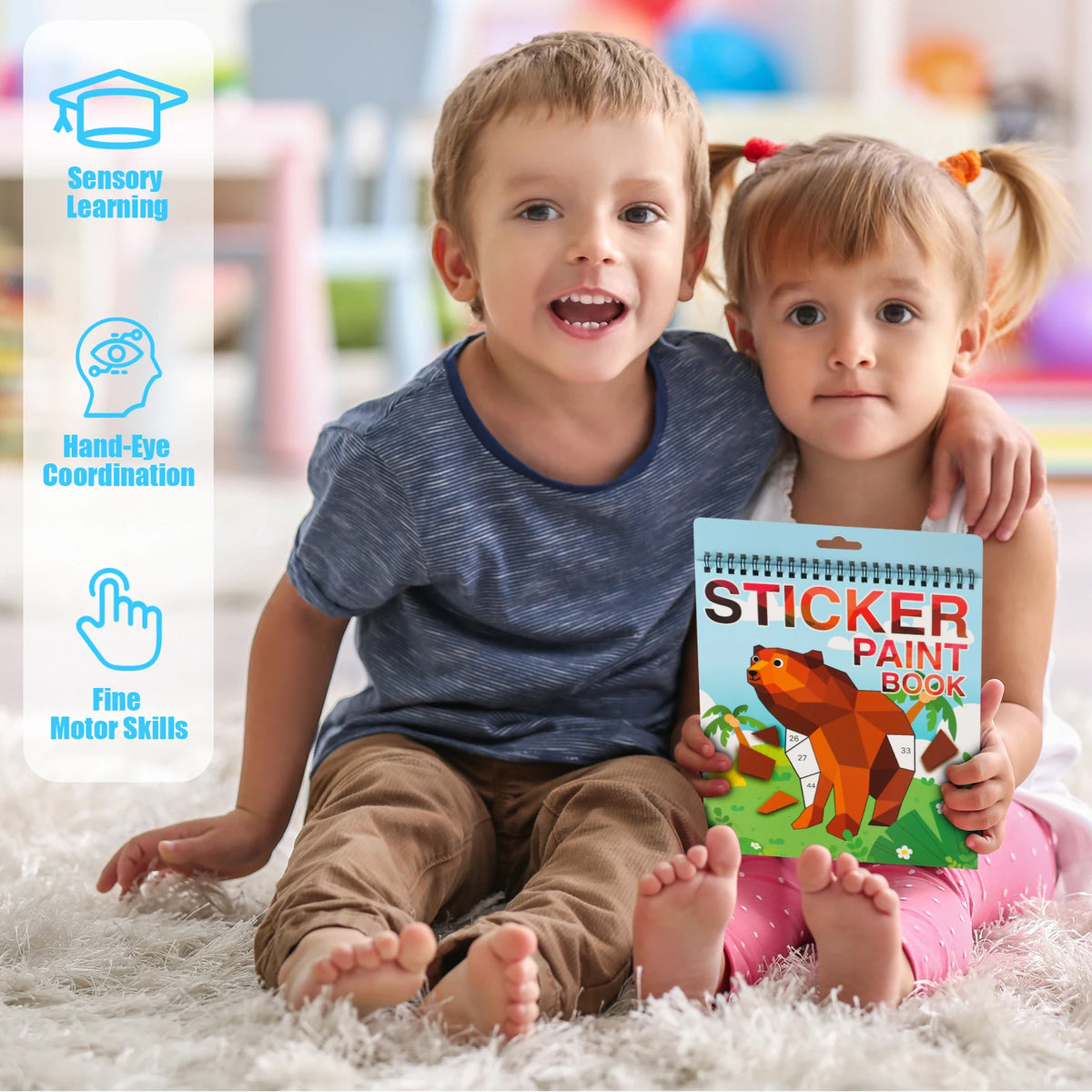 Sticker by Number Book for Kids