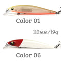 2PCS Phantom II 19g Suspend Minnow Lure 110mm Long Casting Suspension Jerkbait Wobbler Artificial Baits Fishing For Bass Trout