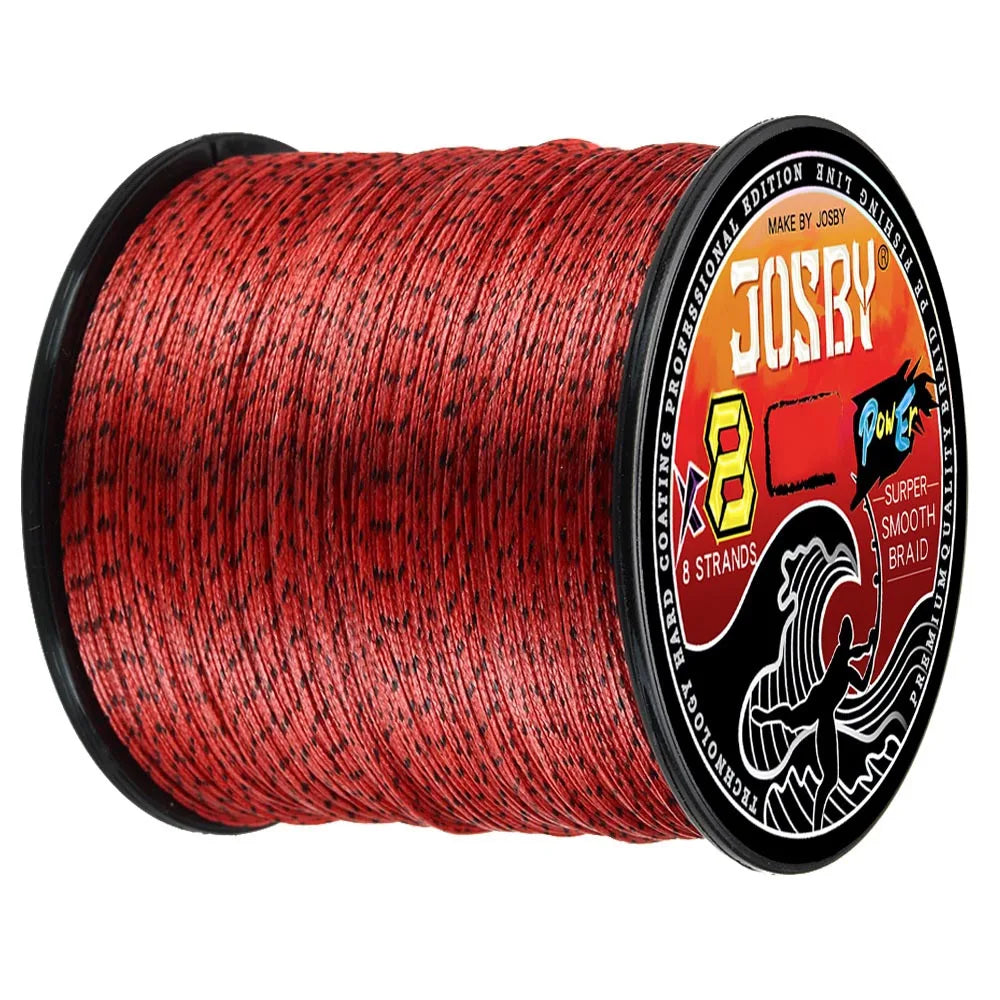 JOSBY Japan 8X 8 Strands Braided Fishing Line 100M 300M 500M Multifilament Speckled PE Wire Fly Sea Saltwater Freshwater Pesca - Fishing Tackle from Linloft.