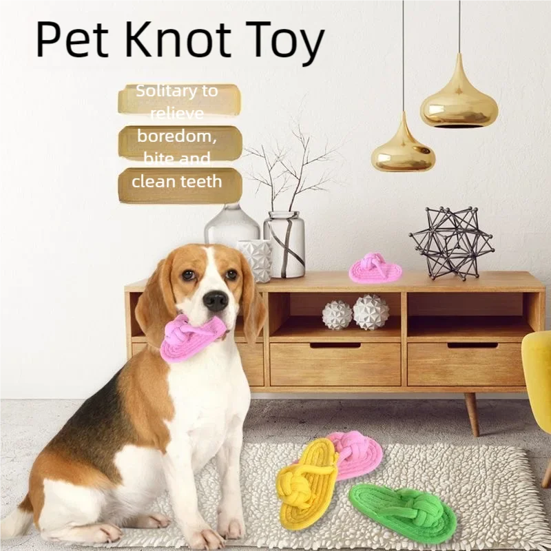 Pet Interactive Chewing Toy Cotton Slipper Rope for Small to Large Dogs Teeth Training Molar Dog Accessory - Pet Supplies from Linloft.