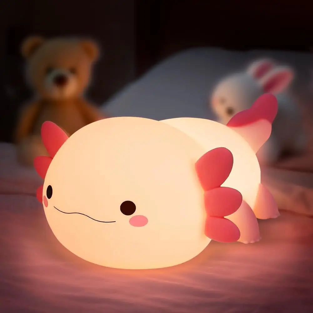 Silicone LED Axolotl Night Light animallamp Touch Sensor Axolotl Night Lamp Children Kid Bedside Bedroom Decor Birthday Gifts - Home Lighting from Linloft.
