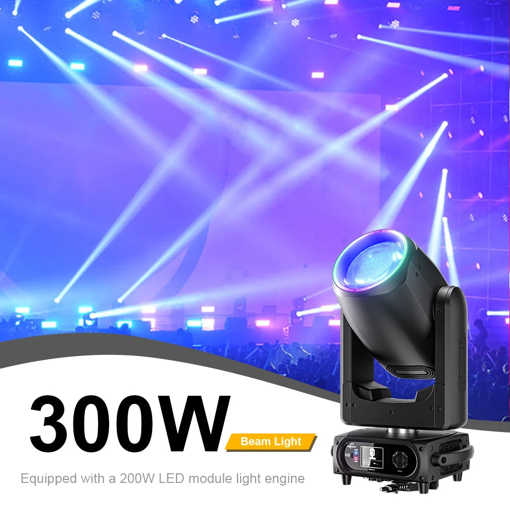 SHEHDS 200W/300W Beam/3in1 LED Moving Head Spot Wash Light  Professional For DJ Disco Wedding Concert Theater Wedding Christmas