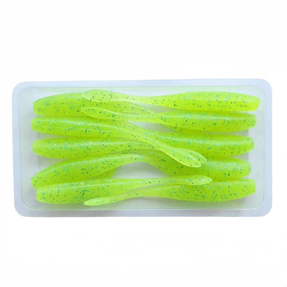 SWOLFY 75mm 2.5g Soft Swimbait Shad Stick Worm Fishing Lure Bait Artificial Straight Tail Salted Jig Bass Pike Tackle - Fishing Tackle from Linloft.
