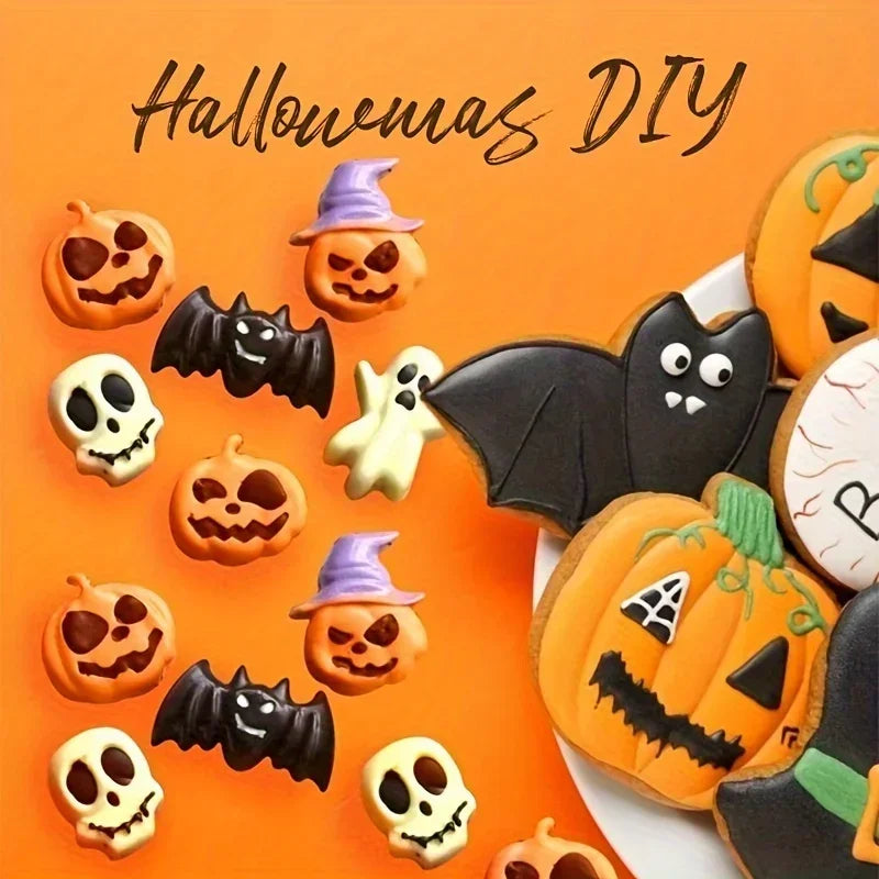Halloween Moulds Nonstick Silicone Pumpkin Mold Skull Bat Ghost Shape Chocolate Candy Mold Baking Cake Pudding Cookie Cupcakes
