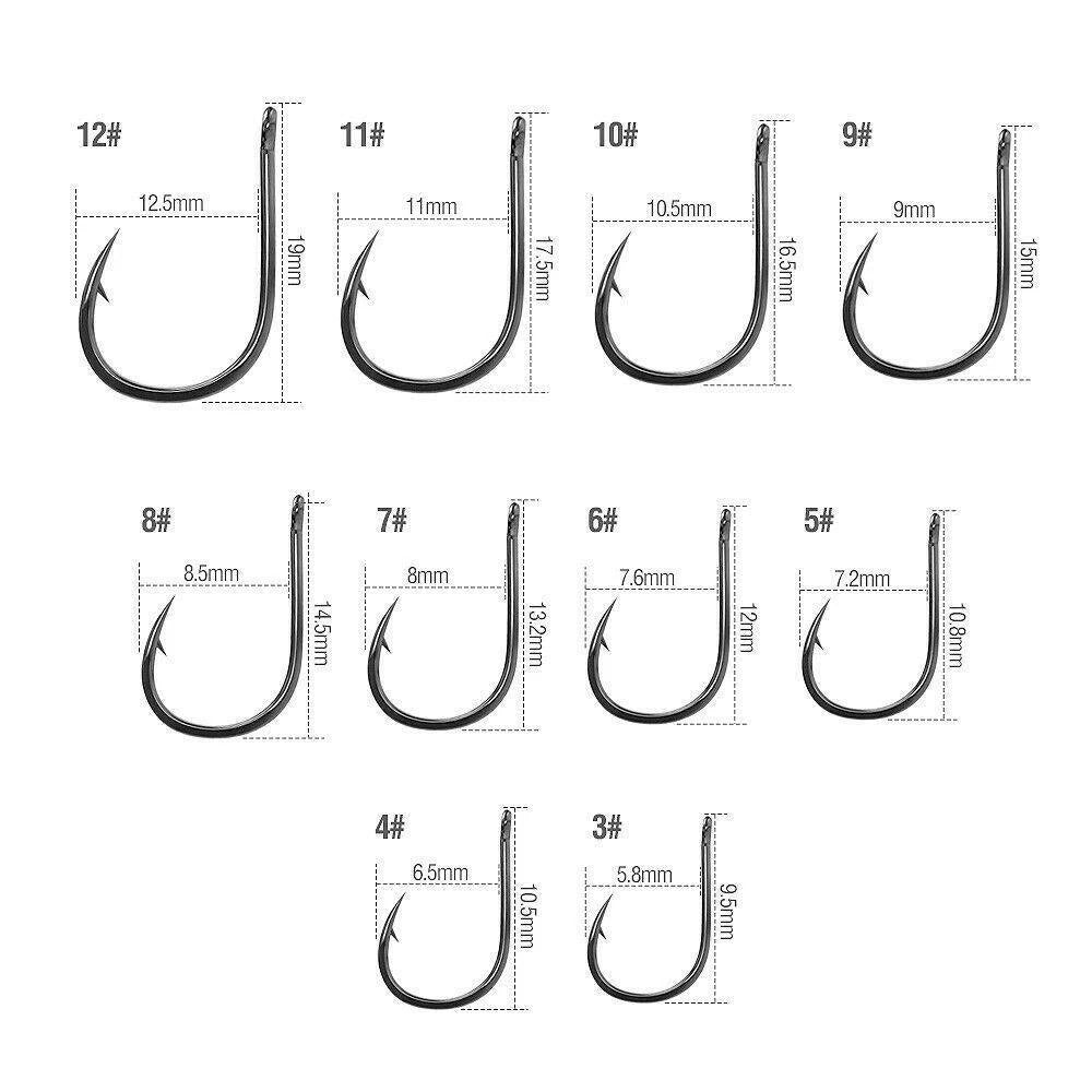 1set Universal Paired Perforated Fish Hook Mixed Set with Barb Box Mixed Set Round Hole Fishing Hook Complete Set Fishing Hooks