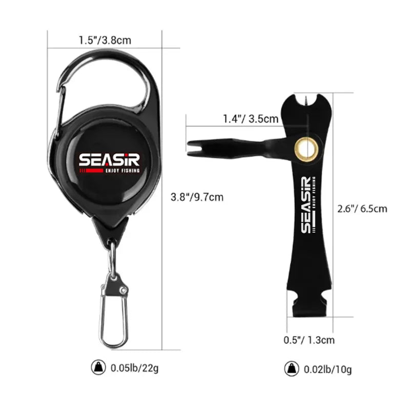 SEASIR Fishing Quick Knot Tying Tool Fly Fishing Line Scissors Cutter Clipper Nippers Fast Knotter Tie Zinger Retractor Tackle