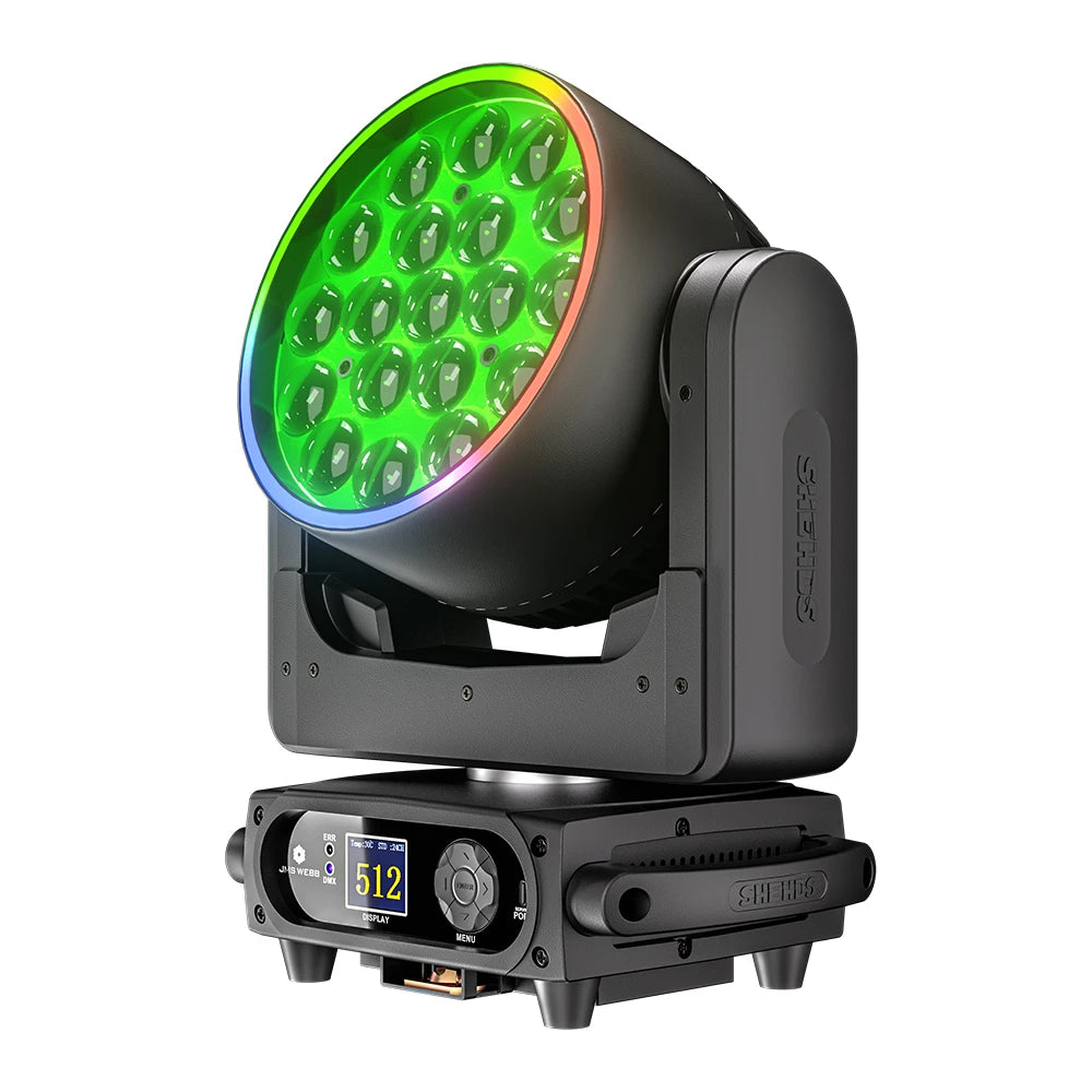 SHEHDS New 19x15w 25w RGBW 4in1 LED Wash Beam Moving Head With Ring For DJ Disco Wedding Theaters Church Christmas