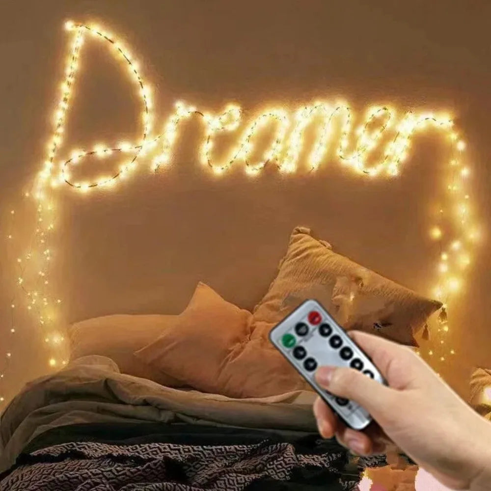 Festoon LED Fairy Silver Copper Wire String Light Battery Box with Remote Wedding Party Christmas Garland Light Home Decoration