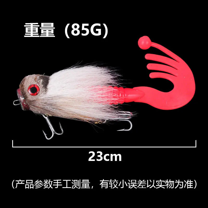 Fishing Lure 85g/23cm Artificial Fly Mouse Bait Bucktail Silicone Soft Big Deer Hair Rat Tackle Head Hooks Pike Bass Winter