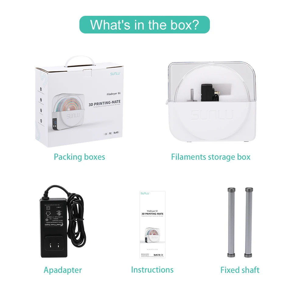 SUNLU S1+ 3D Filament Drying Box Fila-Dryer Drying Filament Storage Box Keeping Filament Dry Holder For 3D Printing Fast Heating - 3D Printing Accessories from Linloft.