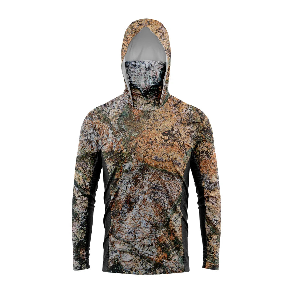 GG Fishing Clothing Camouflage Men's Long Sleeve Mask Hooded Fishing Shirts Upf 50+ Uv Protection Performance Fishing Apparel - Fishing Tackle from Linloft.
