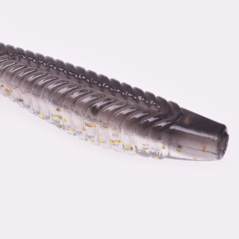 10 Pcs Forktail Worm Silicone Soft Lure 7cm 1.8g Jig Wobblers Double Colors Artificial PVC Bait for Bass Pike Fishing Tackle