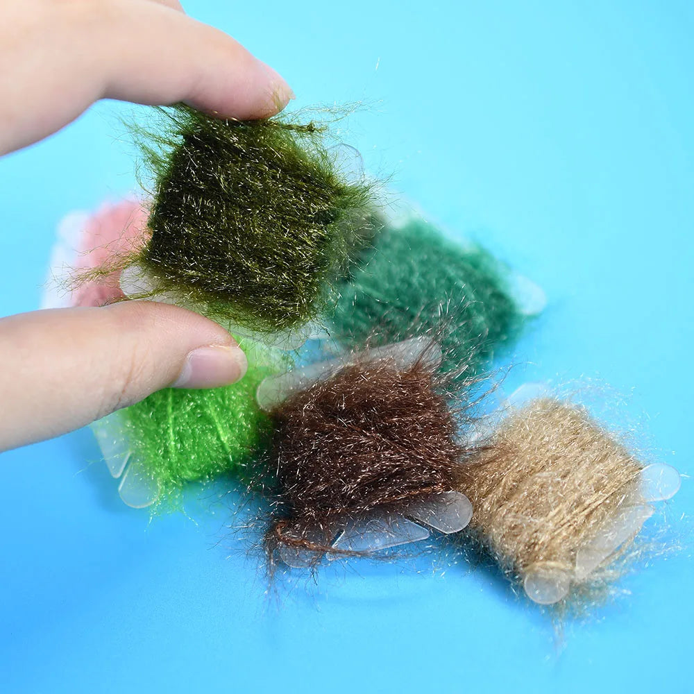 6m/card-2card Ice Dubbing Ice Dub Thread Line Flash Sparkle Chenille Yarn for Streamer Nymph Bugs Scud Body Fly Tying Materials