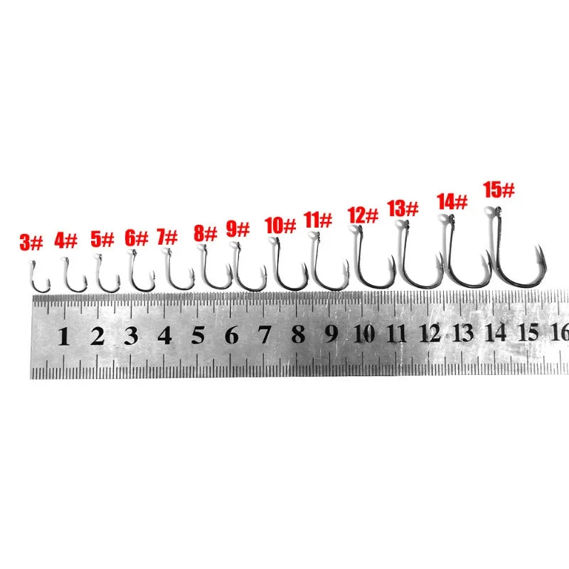 100PCS Barbed Fishing Hooks Sharp Eyelet Fish Hook  Angling Tackle Box Packed for Saltwater Freshwater Sea Lake Fishing