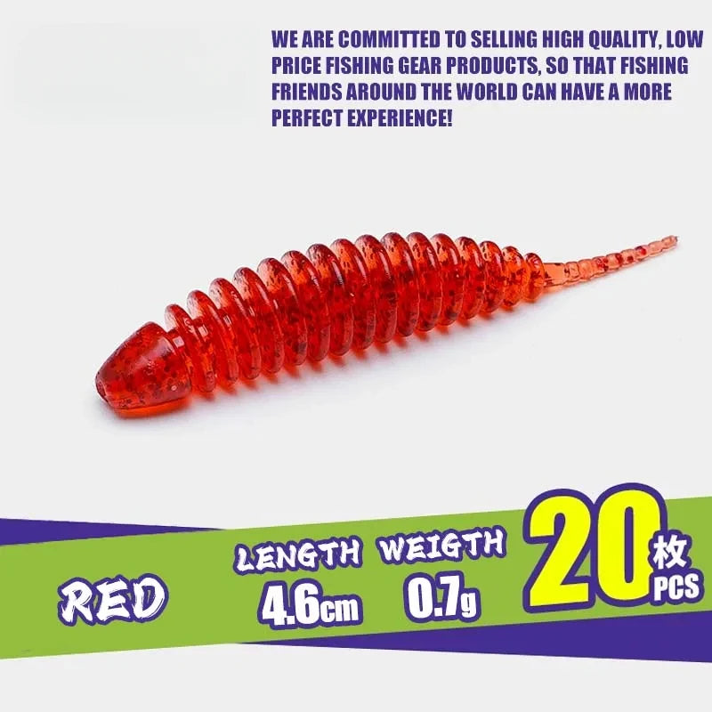 20pcs Artificial Soft pvc Lure Tantalizing Tiny Worm Bait Swimbait Wobblers for Bass Pike Fishing Silicone Tantal Worms - Fishing Tackle from Linloft.