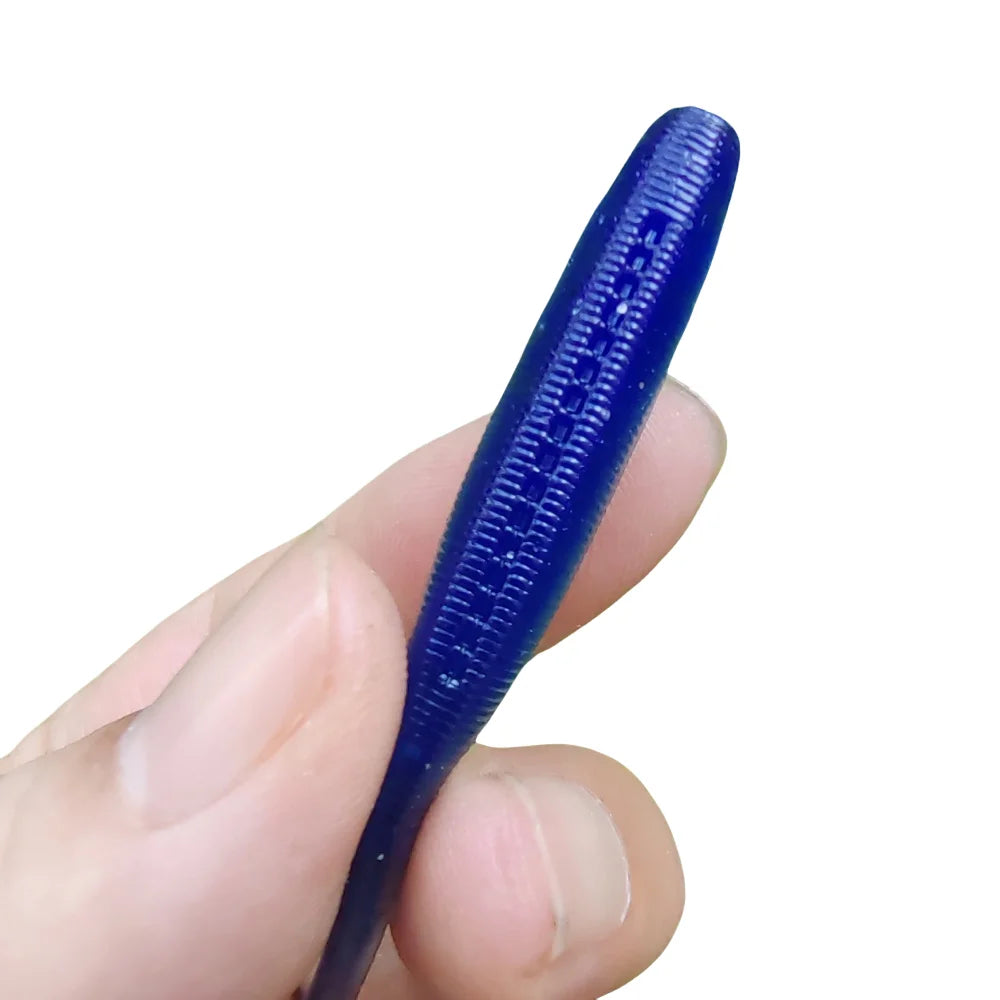 SWOLFY  75mm 2.5g Soft Swimbait Shad Stick Worm Fishing Lure Bait Artificial Straight Tail Salted Jig Bass Pike Tackle