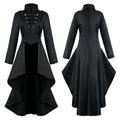 Retro Medieval Steampunk Costumes Gothic Cosplay Women's Tailcoat Jacket Lady Victorian Coat Halloween Party Tuxedo Dress