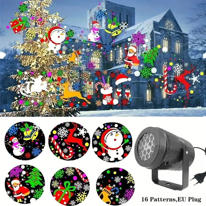 Rotating Snowflake Christmas Projector - Party & Stage Lighting from Linloft.