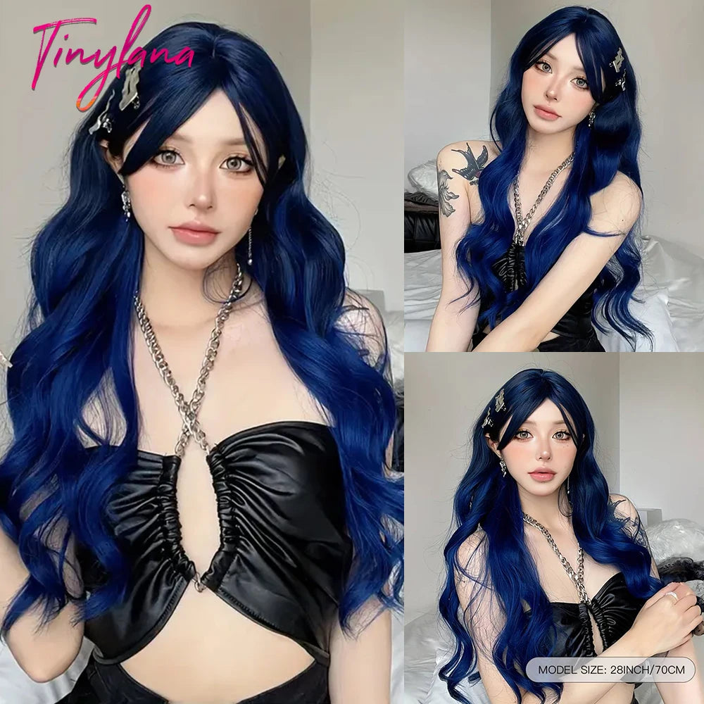 Long Wavy Synthetic Wig with Bangs - Apparel & Accessories from Linloft.