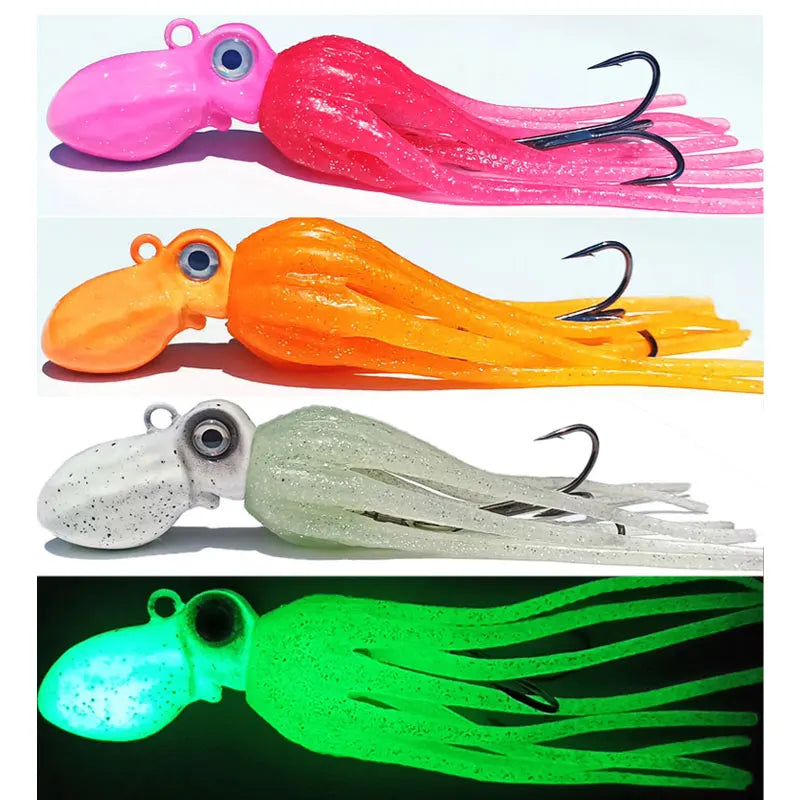 Glow Octopus Skirt Trolling Lure - Fishing Hooks from Linloft.