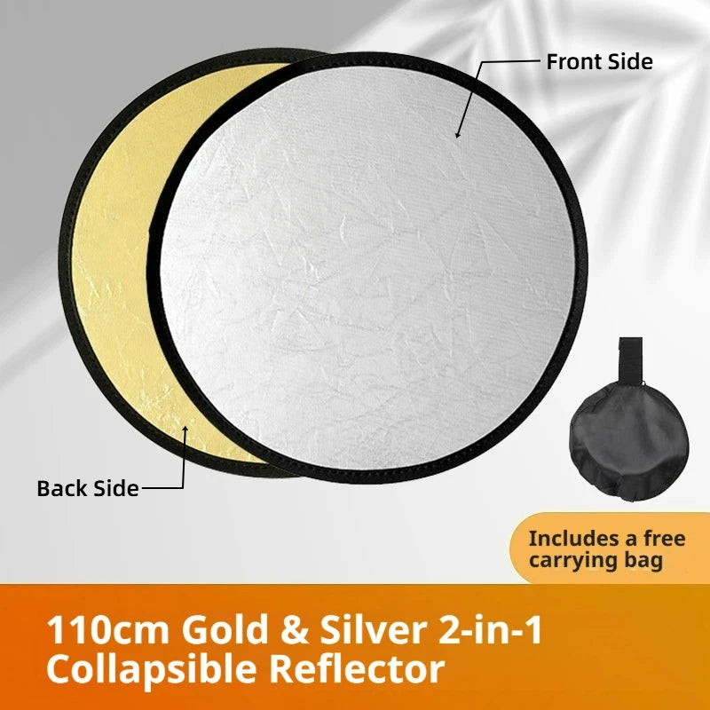 Gold and Silver 2-in-1 Photo Reflector - Camera & Optic Accessories from Linloft.