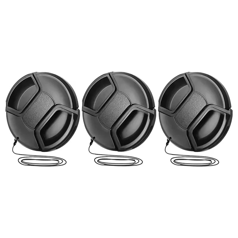 Universal Lens Cap 49 52 55 58 62mm Center Pinch Snap on Front Cap Cover for DSLR Camera Lens Protector Protective Accessories