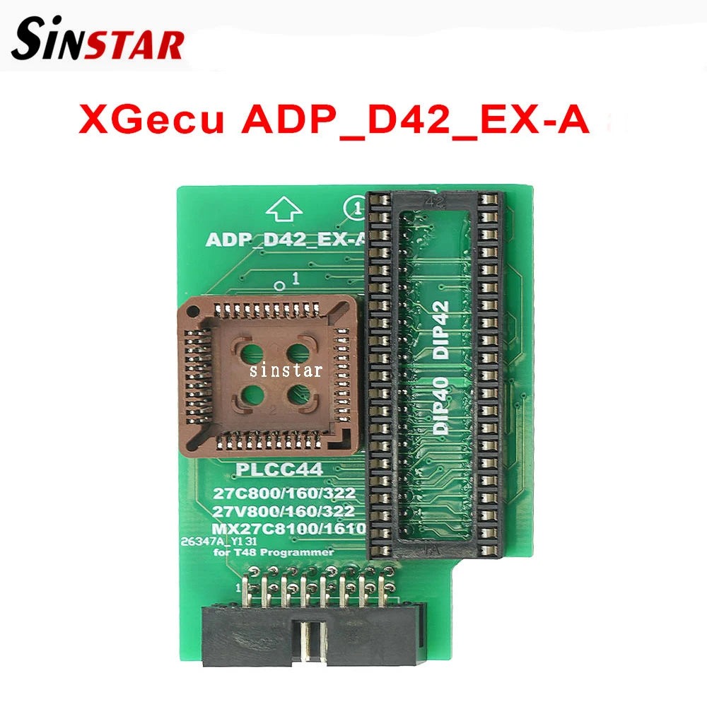 XGecu ADP_D42_EX-A Adapter with Black ZIF Socket for PLCC44 DIP42 27Cxxx 27Vxxx EEPROM for T48(TL866-3G) Only - Electronics & Accessories from Linloft.