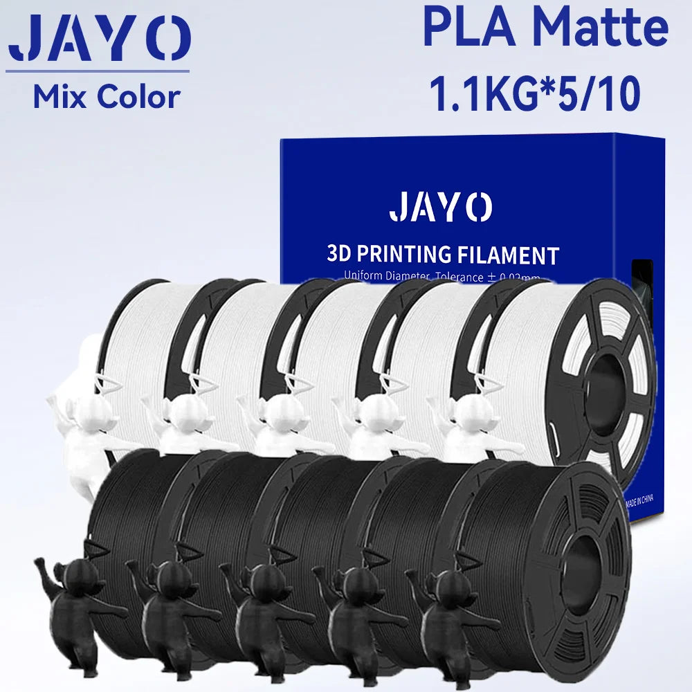 JAYO PLA Matte 3D Printer Filament 1.75mm+/-0.02mm 5/10Rolls 100% No Bubble Non-toxic3D Printing Materials for 3D Printer& Pen - 3D Printing Accessories from Linloft.