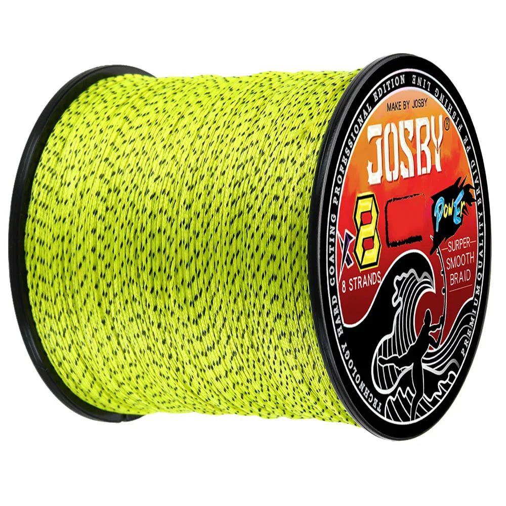 JOSBY Japan 8X 8 Strands Braided Fishing Line 100M 300M 500M Multifilament Speckled PE Wire Fly Sea Saltwater Freshwater Pesca - Fishing Tackle from Linloft.