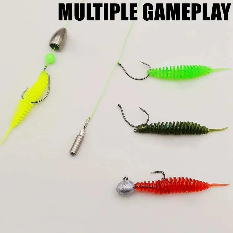 20pcs Artificial Soft pvc Lure Tantalizing Tiny Worm Bait Swimbait Wobblers for Bass Pike Fishing Silicone Tantal Worms