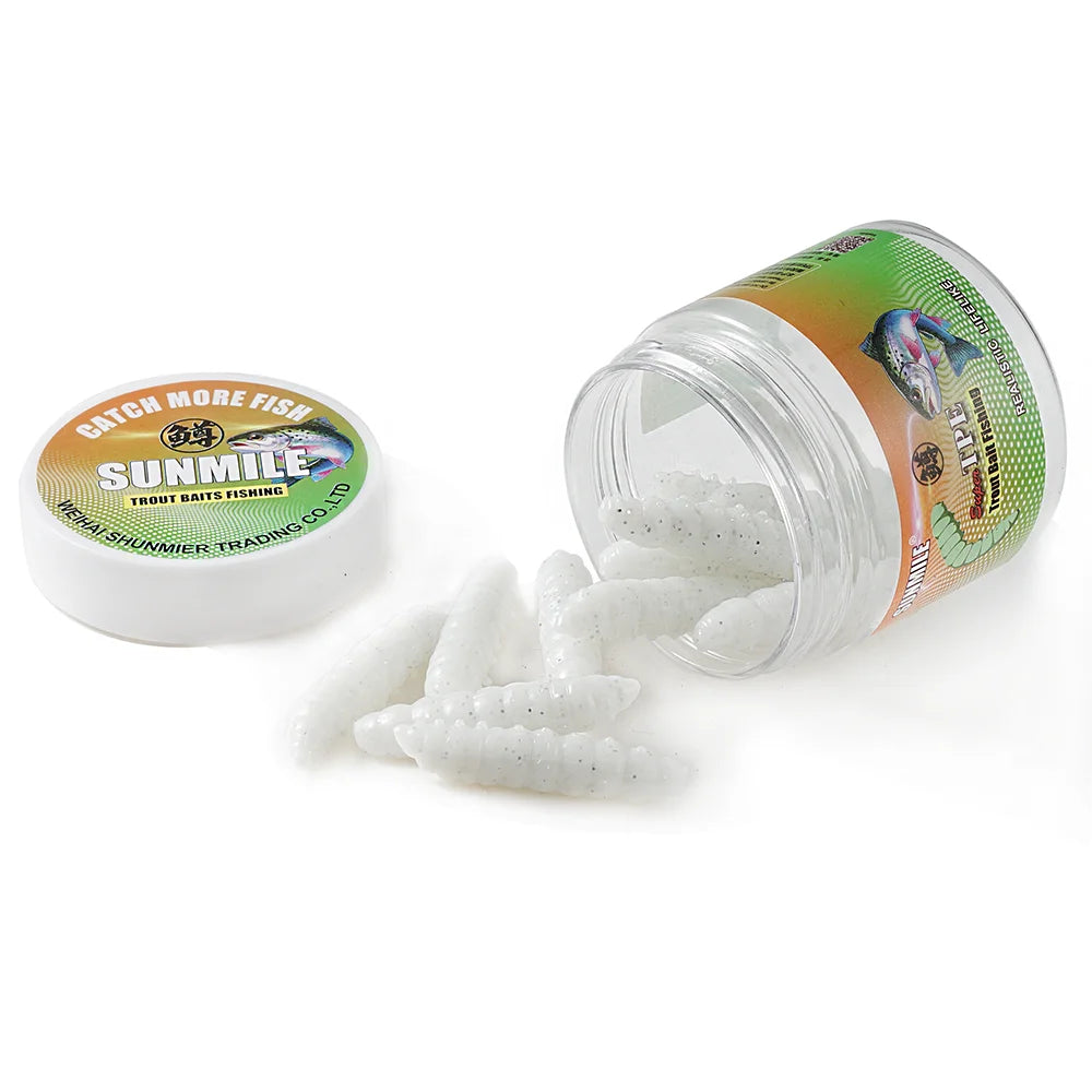Shrimp-Scented Trout Worm Lures, 12-Pack - Fishing Tackle from Linloft.