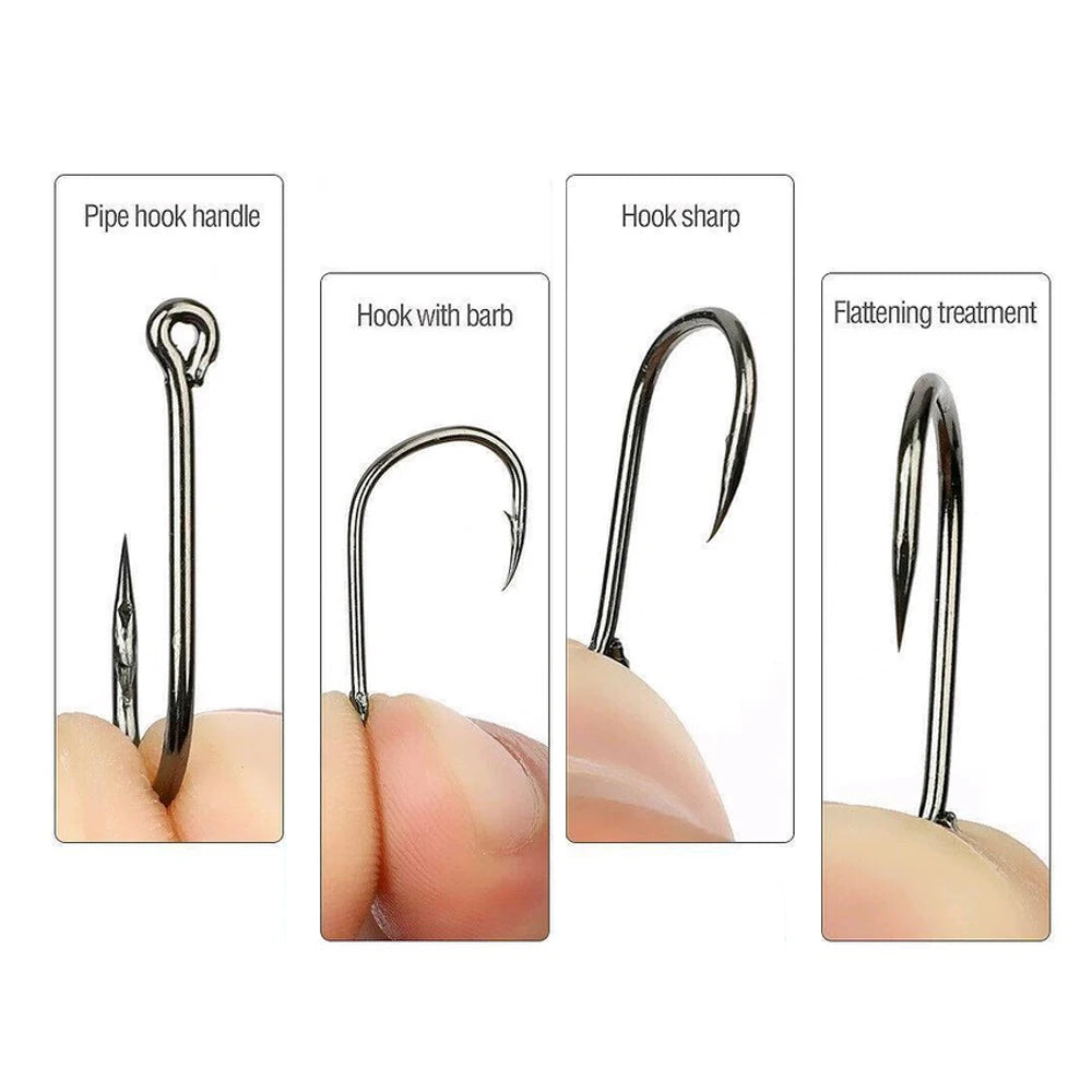 1set Universal Paired Perforated Fish Hook Mixed Set with Barb Box Mixed Set Round Hole Fishing Hook Complete Set Fishing Hooks