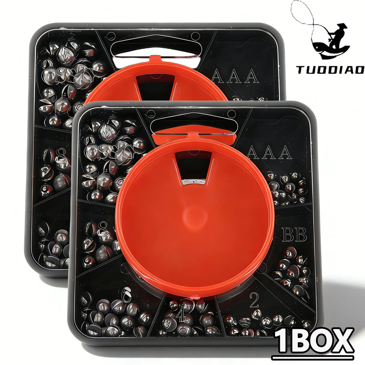 [TUODIAO]Boxed Split Shot Sinkers Set, Multiple Sizes Fishing Weights for Sea Fishing and Rock Fishing