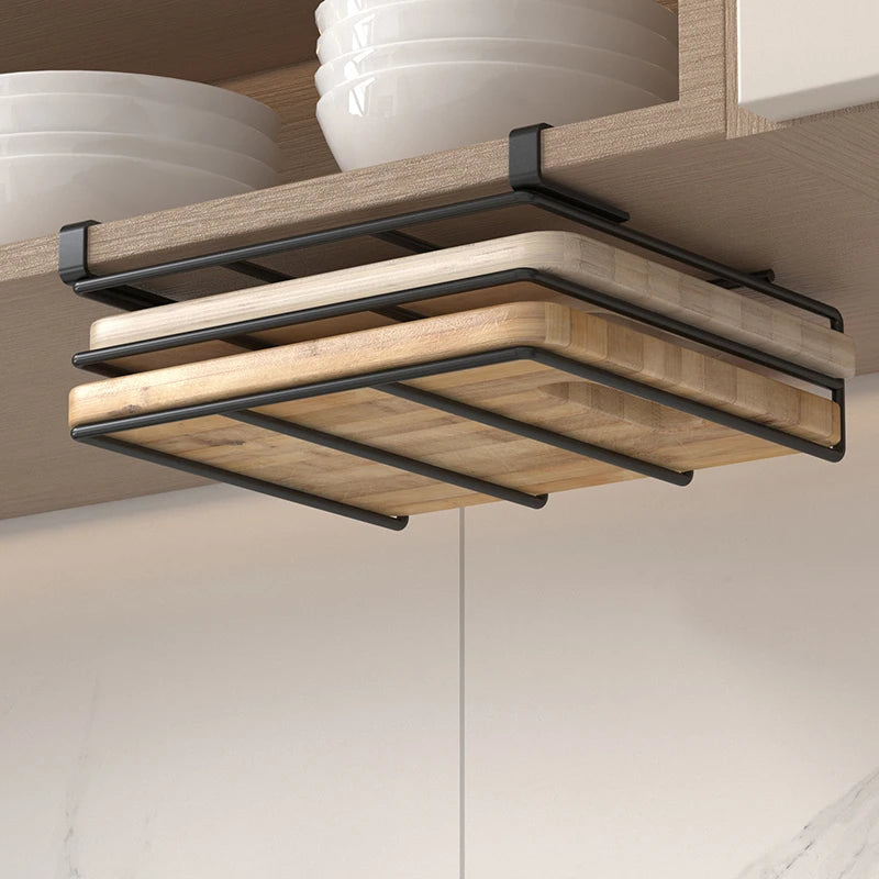 Kitchen Hanging Organizer Rack with Hooks Under Cupboard Multipurpose Wall-mounted Kitchen Organizers Storage Rack