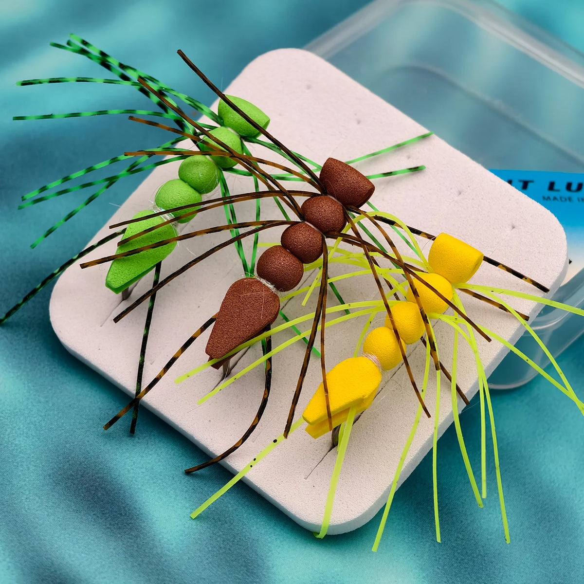 ANFS 3pcs Hand Tied Fly Fishing, Dry Fly Bait Realistic Grass Hopper Bait for Trout, Pike & Bass,Fly Fishing Hook