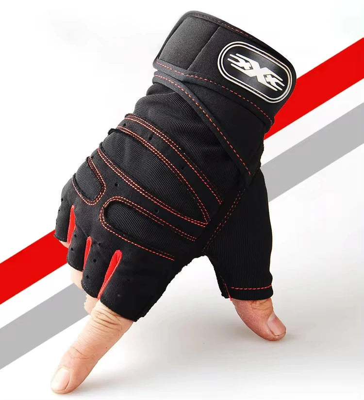 Half Finger Gym Gloves with Wrist Wrap