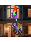 8FT Tall Witch and Black Cat Halloween Blow Up Roof Decoration  Inflatable Decoration with LED Lights Giant Halloween Inflatables for Outdoor Yard Roof Decor Indoor Garden Lawn Party Supplies