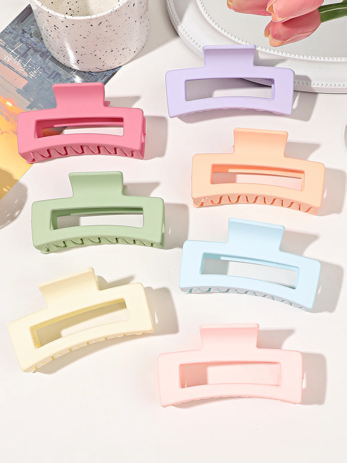 Hair Claw Clips 7pcs Matte - Apparel & Accessories from Linloft.