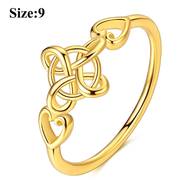 MULA Wedding Band Rings for Women Man 925 Sterling Silver Evil Eye Hand Celtic Knot Four-Leaf Clover Ring Stackable Jewelry Gift - Rings & Jewelry from Linloft.