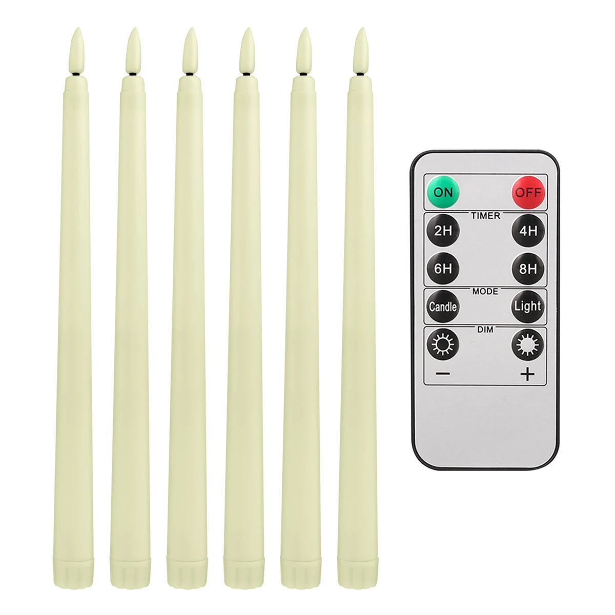 Flameless Taper Candles with Remote Control Flickering LED Candles Taper Warm White Light LED Candlesticks for Christmas Wedding - Seasonal & Holiday from Linloft.