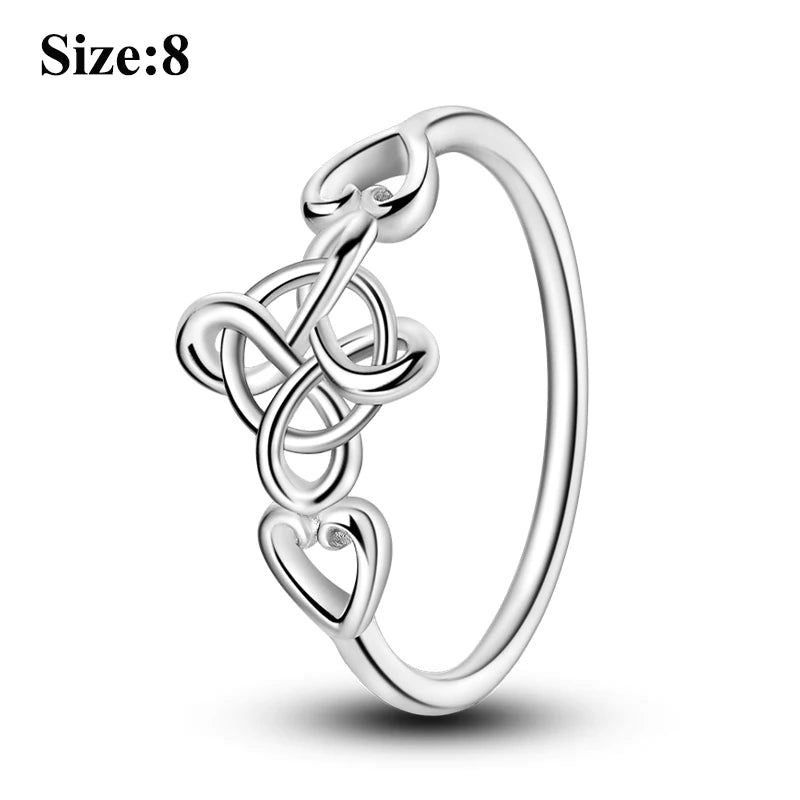MULA Wedding Band Rings for Women Man 925 Sterling Silver Evil Eye Hand Celtic Knot Four-Leaf Clover Ring Stackable Jewelry Gift - Rings & Jewelry from Linloft.