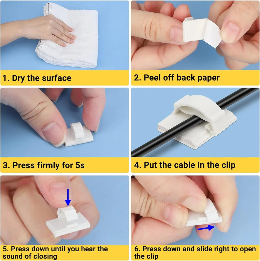 Cable Organizer Clips 30pcs