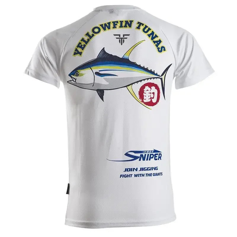 Short Sleeve Fishing Suit with Ice Silk, Quick Drying T-Shirt, Breathable Sun Protection, Lure Sea Fishing Clothes - T-Shirts from Linloft.
