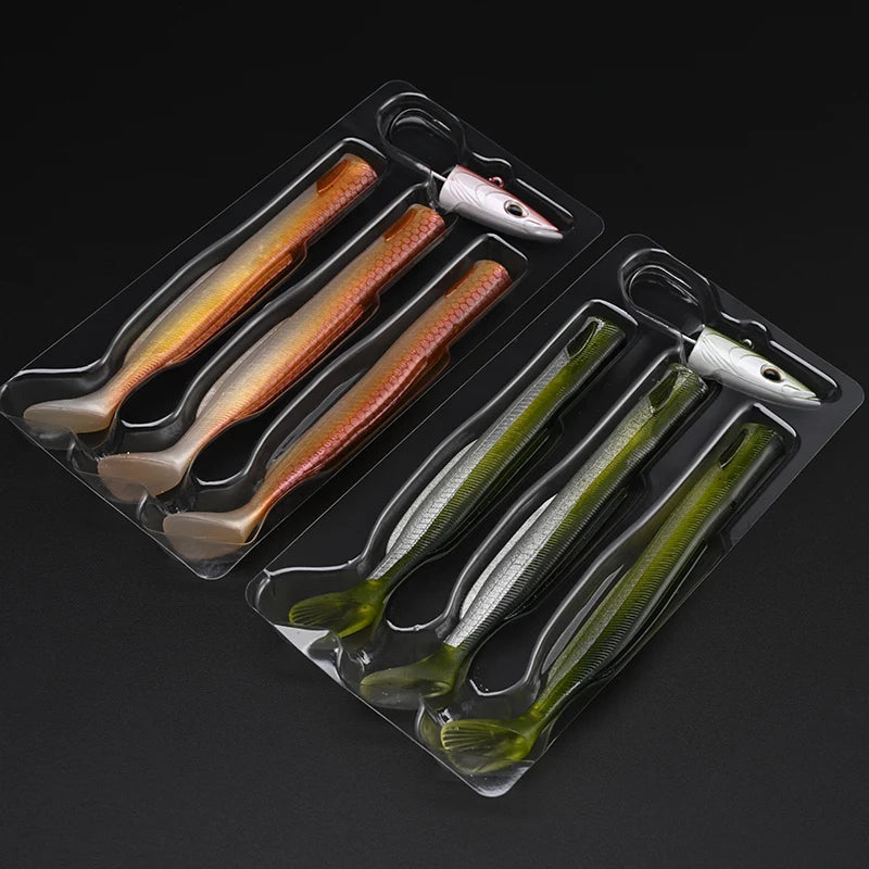 Paddle Tail Sandeel Soft Lure with Jig Head
