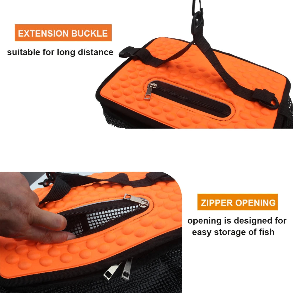 Collapsible Floating Fish and Bait Basket